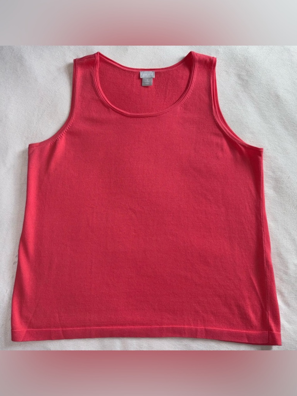 Chico's Knit Scoop Neck Tank Top - Coral Pink
